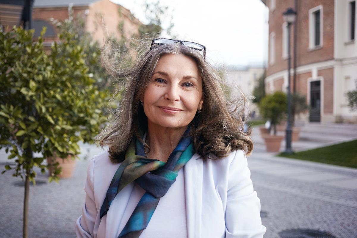 expressive senior woman posing