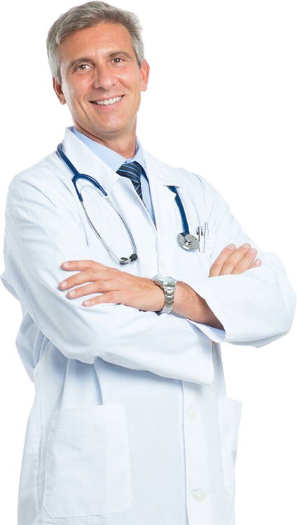 portrait smiling mature doctor